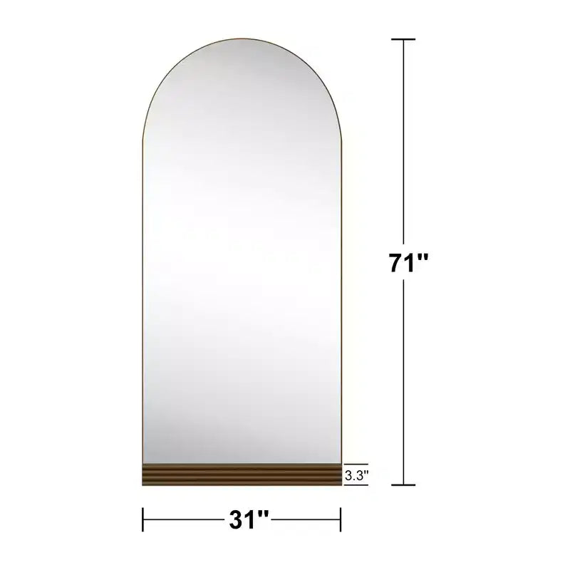 Dovelina Miroir sur pied en bois arqué sur toute la longueur