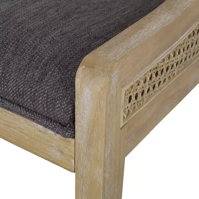 GDFStudio Chaises de salle à manger rustiques en tissu et rotin (lot de 2)