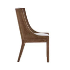 GDFStudio Chaises de salle à manger rustiques en tissu et rotin (lot de 2)