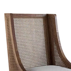 GDFStudio Chaises de salle à manger rustiques en tissu et rotin (lot de 2)