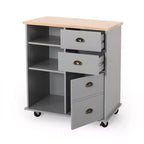 Chariot de Cuisine Contemporain avec Roulettes et 2 Tiroirs GDFStudio Yohaan