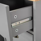 Chariot de Cuisine Contemporain avec Roulettes et 2 Tiroirs GDFStudio Yohaan