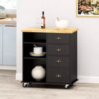 Chariot de Cuisine Contemporain avec Roulettes et 2 Tiroirs GDFStudio Yohaan