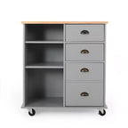 Chariot de Cuisine Contemporain avec Roulettes et 2 Tiroirs GDFStudio Yohaan