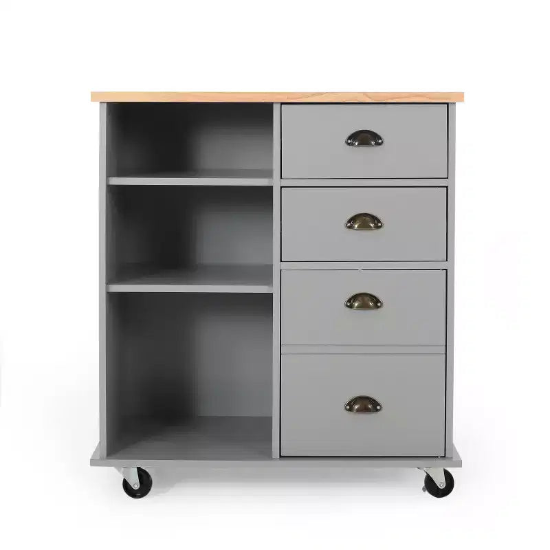 Chariot de Cuisine Contemporain avec Roulettes et 2 Tiroirs GDFStudio Yohaan