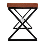 Banc en métal Harper avec coussin en tissu bouclette