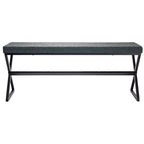 Banc en métal Harper avec coussin en tissu bouclette