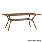Table de salle à manger rectangulaire du milieu du siècle avec plateau en noyer foncé / verre / verre fumé et pieds effilés – 6 places