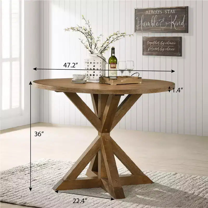 Table à manger à hauteur de comptoir Windvale Cross-Buck Base
