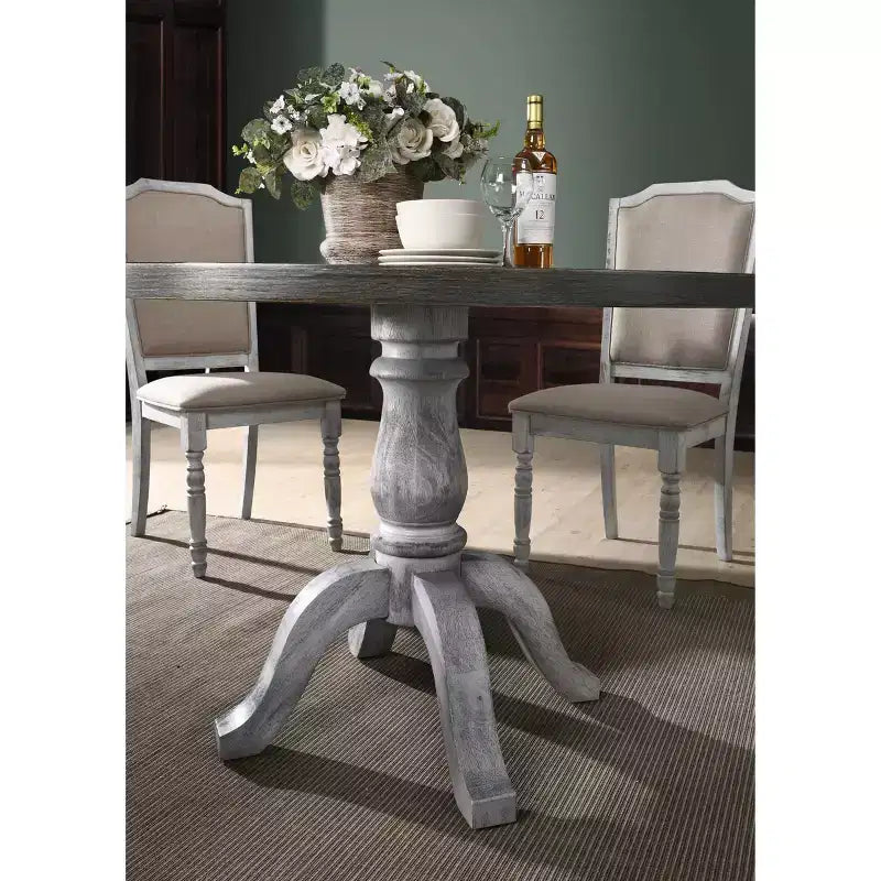 Table de salle à manger ronde sur pied en bois Iris de Roundhill Furniture