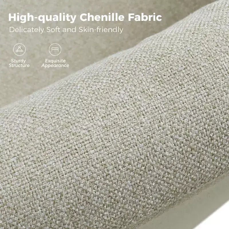 Fauteuil pivotant déhoussable Bernhard avec tissu texturé et accoudoirs évasés | HULALA HOME