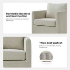 Fauteuil pivotant déhoussable Bernhard avec tissu texturé et accoudoirs évasés | HULALA HOME