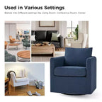 Fauteuil pivotant déhoussable Bernhard avec tissu texturé et accoudoirs évasés | HULALA HOME
