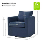 Fauteuil pivotant déhoussable Bernhard avec tissu texturé et accoudoirs évasés | HULALA HOME