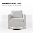 Fauteuil pivotant déhoussable Bernhard avec tissu texturé et accoudoirs évasés | HULALA HOME