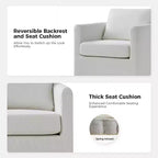 Fauteuil pivotant déhoussable Bernhard avec tissu texturé et accoudoirs évasés | HULALA HOME