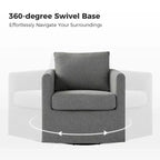 Fauteuil pivotant déhoussable Bernhard avec tissu texturé et accoudoirs évasés | HULALA HOME