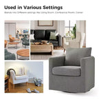 Fauteuil pivotant déhoussable Bernhard avec tissu texturé et accoudoirs évasés | HULALA HOME