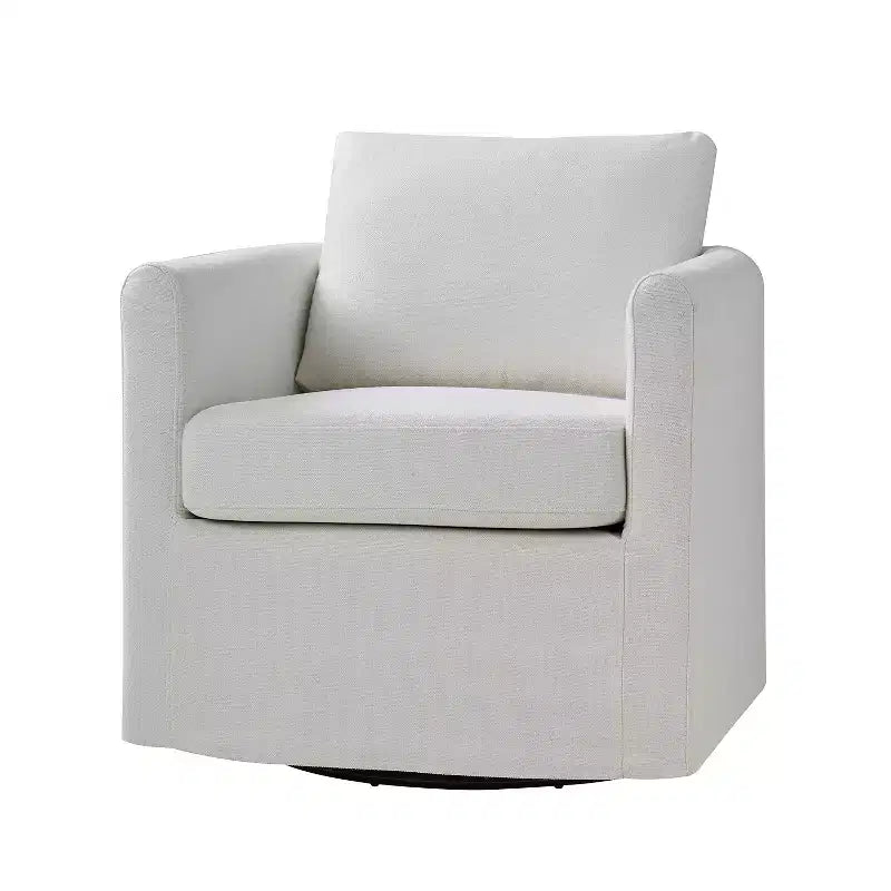 Fauteuil pivotant déhoussable Bernhard avec tissu texturé et accoudoirs évasés | HULALA HOME