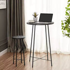 VECELO Ensemble table et 2 chaises de salle à manger, table ronde et chaises modernes hauteur comptoir pour cuisine