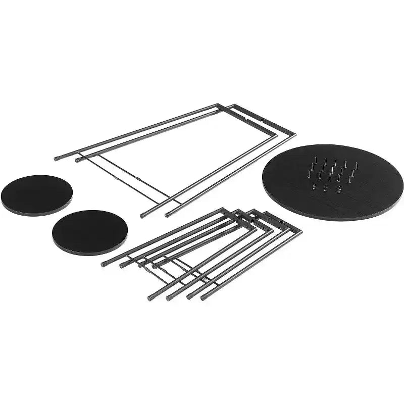 VECELO Ensemble table et 2 chaises de salle à manger, table ronde et chaises modernes hauteur comptoir pour cuisine