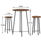 VECELO Ensemble table et 2 chaises de salle à manger, table ronde et chaises modernes hauteur comptoir pour cuisine