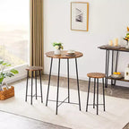 VECELO Ensemble table et 2 chaises de salle à manger, table ronde et chaises modernes hauteur comptoir pour cuisine