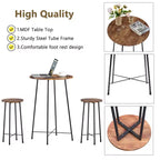 VECELO Ensemble table et 2 chaises de salle à manger, table ronde et chaises modernes hauteur comptoir pour cuisine