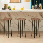 VECELO Ensemble table et 2 chaises de salle à manger, table ronde et chaises modernes hauteur comptoir pour cuisine
