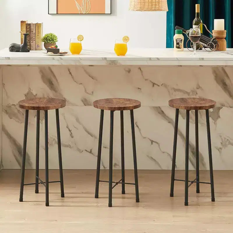 VECELO Ensemble table et 2 chaises de salle à manger, table ronde et chaises modernes hauteur comptoir pour cuisine