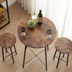 VECELO Ensemble table et 2 chaises de salle à manger, table ronde et chaises modernes hauteur comptoir pour cuisine