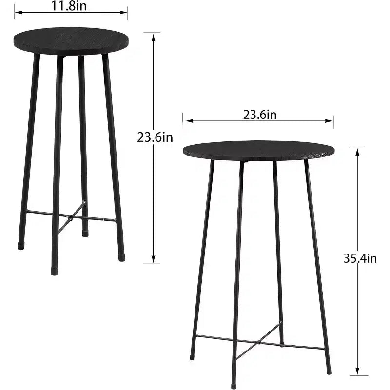 VECELO Ensemble table et 2 chaises de salle à manger, table ronde et chaises modernes hauteur comptoir pour cuisine