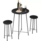 VECELO Ensemble table et 2 chaises de salle à manger, table ronde et chaises modernes hauteur comptoir pour cuisine