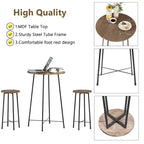 VECELO Ensemble table et 2 chaises de salle à manger, table ronde et chaises modernes hauteur comptoir pour cuisine