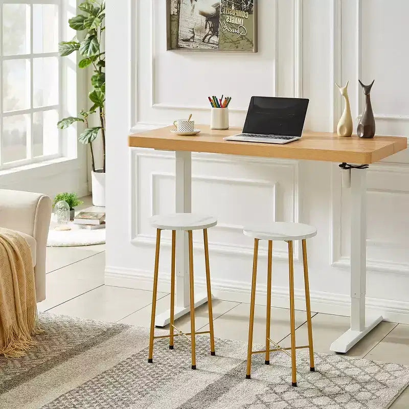 VECELO Ensemble table et 2 chaises de salle à manger, table ronde et chaises modernes hauteur comptoir pour cuisine