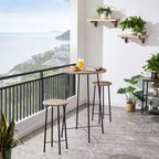 VECELO Ensemble table et 2 chaises de salle à manger, table ronde et chaises modernes hauteur comptoir pour cuisine