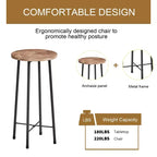 VECELO Ensemble table et 2 chaises de salle à manger, table ronde et chaises modernes hauteur comptoir pour cuisine