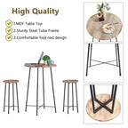 VECELO Ensemble table et 2 chaises de salle à manger, table ronde et chaises modernes hauteur comptoir pour cuisine