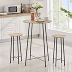 VECELO Ensemble table et 2 chaises de salle à manger, table ronde et chaises modernes hauteur comptoir pour cuisine