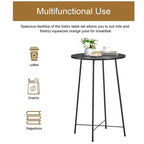 VECELO Ensemble table et 2 chaises de salle à manger, table ronde et chaises modernes hauteur comptoir pour cuisine
