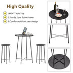 VECELO Ensemble table et 2 chaises de salle à manger, table ronde et chaises modernes hauteur comptoir pour cuisine