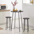 VECELO 3 Piece Dining Table Set with 2 Chairs Modern Round Counter Height Table & Chairs for Kitchen