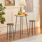 VECELO Ensemble table et 2 chaises de salle à manger, table ronde et chaises modernes hauteur comptoir pour cuisine