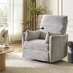 Fauteuil inclinable, pivotant et berçant Julius 38 Power Nursery avec port USB | HULALA HOME