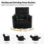 Fauteuil inclinable, pivotant et berçant Julius 38 Power Nursery avec port USB | HULALA HOME
