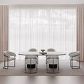 Manhattan Comfort Set of 6 Augusta Modern Leatherette Upholstered Dining Chairs