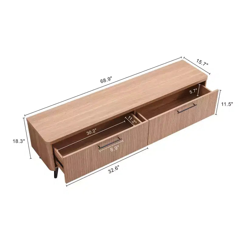 Meuble TV Jodie 68.9 Manhattan Comfort pour téléviseurs jusqu'à 60 po avec 2 tiroirs