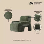 Chaise d'appoint moderne rembourrée en chenille Verandah Manhattan Comfort