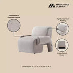 Chaise d'appoint moderne rembourrée en chenille Verandah Manhattan Comfort