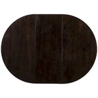 Table à manger extensible ronde en bois Naturel / Espresso avec base en X et rallonge de 40 cm – Jusqu'à 6 places